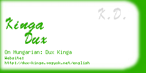 kinga dux business card